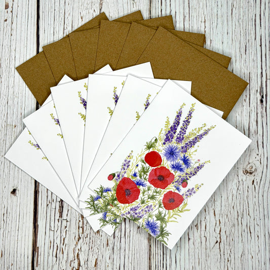 Note Cards, 6pk - Wildflower Mix